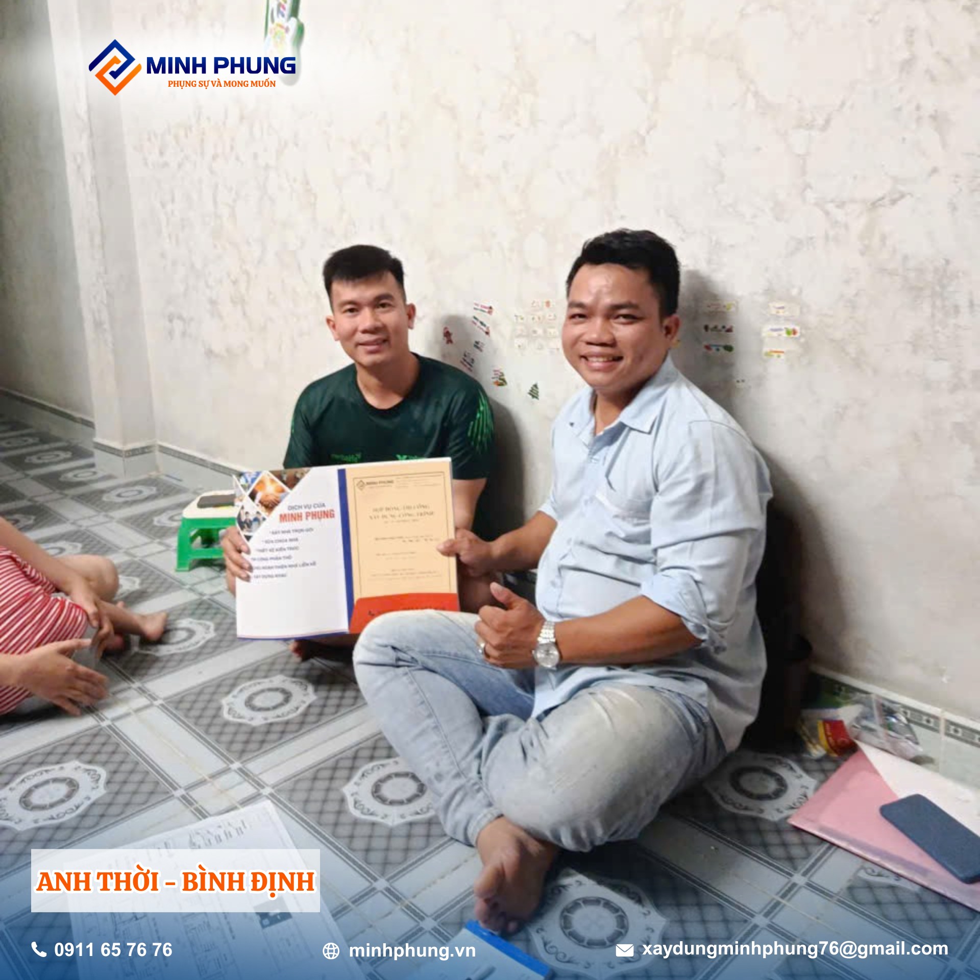 Có thể là hình ảnh về bàn cờ và văn bản cho biết 'MINHPHUNG MINH PHUNG ม VEdN Dnke C 대 0o 60 ANH THỜI- BÌNH ĐỊNH 0911 65 576 5 76 76 3 a 曲 minhphung.vn xaydungminhphung76@gmail.com 76@gmail.com'