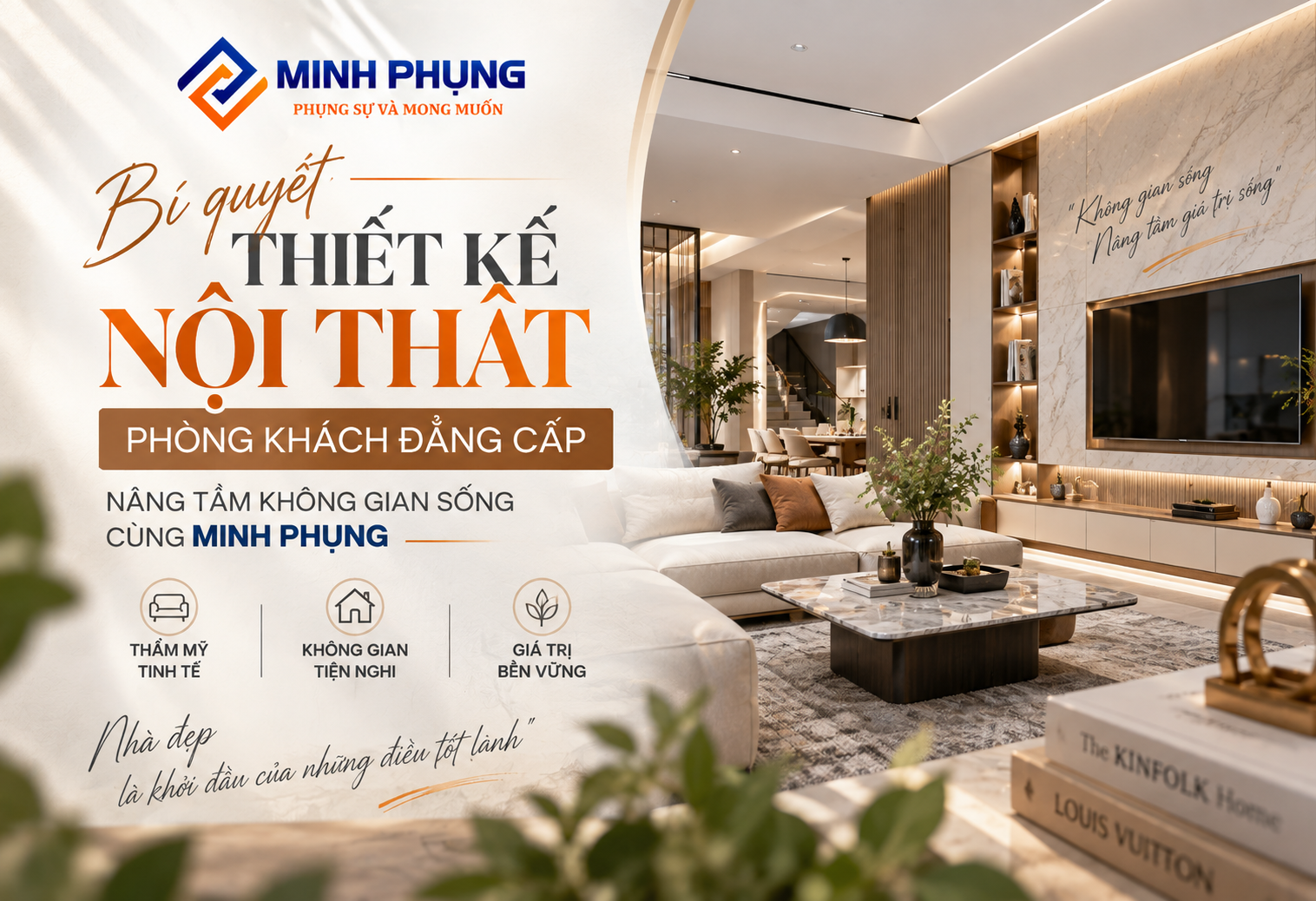 BÍ QUYẾT THIẾT KẾ NỘI THẤT PHÒNG KHÁCH ĐẲNG CẤP