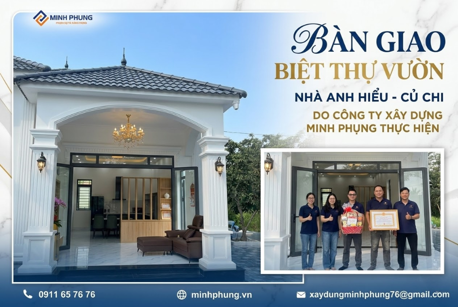 Bàn Giao Biệt Thự Vườn Mái Nhật 108m2 Củ Chi | Báo Giá Xây Mới Củ Chi 2026