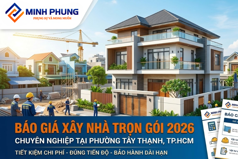 Báo Giá Xây Nhà Phường Tây Thạnh TPHCM Năm 2026 | Dịch Vụ Xây Nhà Trọn Gói Uy Tín Minh Phụng