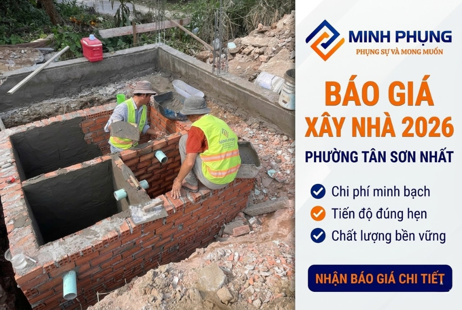 Báo Giá Xây Nhà Trọn Gói Phường Tân Sơn Nhất TPHCM 2026 – Công Ty Xây Dựng Uy Tín