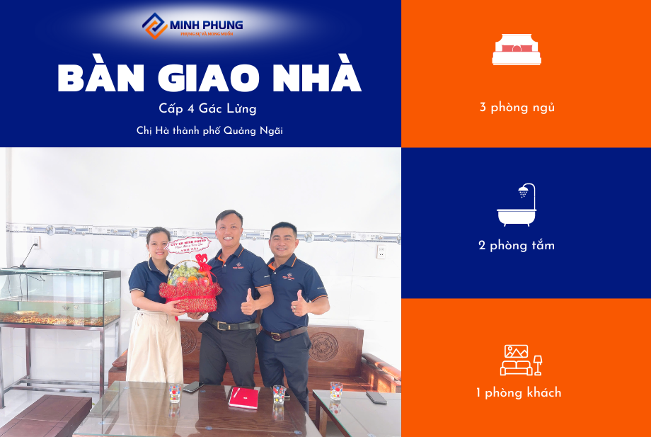 (Đã hoàn thành) BÀN GIAO CÔNG TRÌNH NHÀ CẤP 4 GÁC LỬNG CỦA CHỊ HÀ TẠI ĐẤT QUẢNG NGÃI